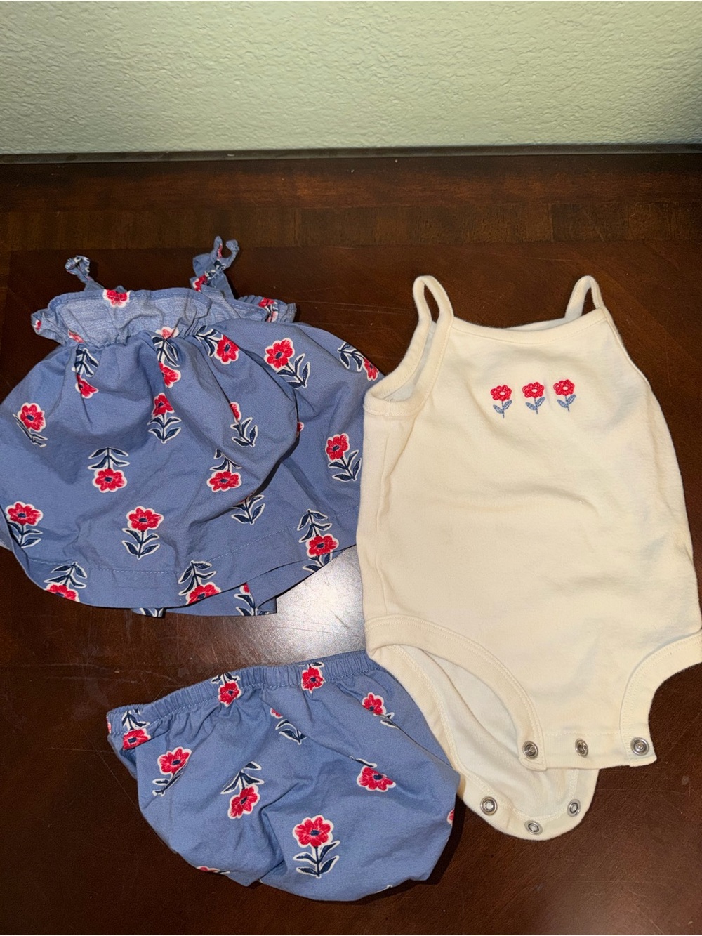 3 piece baby girl Carters set